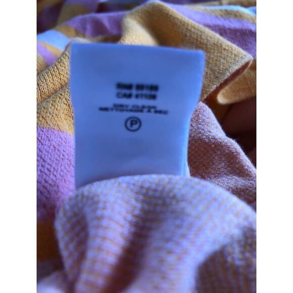 10 Crosby Derek Lam Aurelia Shirtdress Open Back Striped Orange Pink White L - Picture 9 of 10